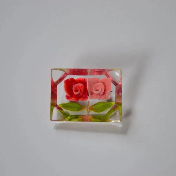 Vtg Reverse  Carved Rose Brooch - Picture 2 of 6